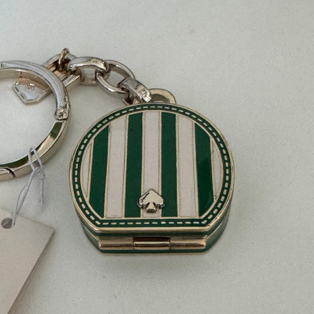 NWT Kate Spade Traveler Even Stripe Mini Storage Key Chain
